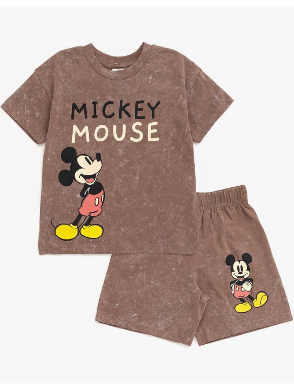 Mickey Mouse Brown Graphic Tee and Shorts Set 2t Disneyland outfit